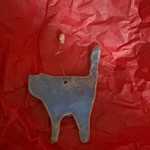 Blue Cat-Shaped Ornament